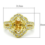 Gold Brass Ring with AAA Grade CZ  in Champagne