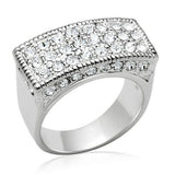 Rhodium Brass Ring with Top Grade Crystal  in Clear