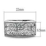 Rhodium Brass Ring with Top Grade Crystal  in Clear