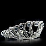 Imitation Rhodium Brass Tiaras & Hair Clip with Top Grade Crystal  in Clear