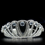 Imitation Rhodium Brass Tiaras & Hair Clip with Top Grade Crystal  in Clear