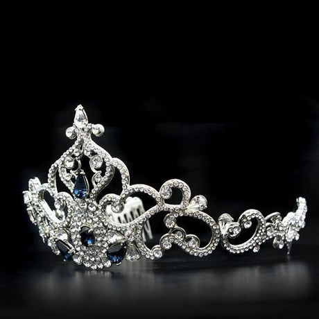 Imitation Rhodium Brass Tiaras & Hair Clip with Top Grade Crystal  in Montana