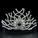 Imitation Rhodium Brass Tiaras & Hair Clip with Top Grade Crystal  in Montana
