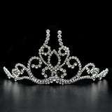 Imitation Rhodium Brass Tiaras & Hair Clip with Top Grade Crystal  in Clear