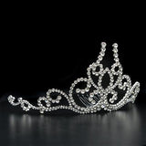 Imitation Rhodium Brass Tiaras & Hair Clip with Top Grade Crystal  in Clear