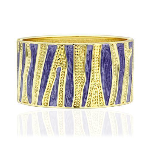 Flash Gold White Metal Bangle with Epoxy  in No Stone