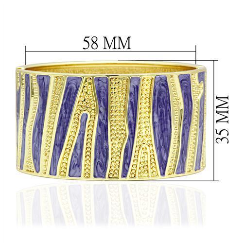 Flash Gold White Metal Bangle with Epoxy  in No Stone