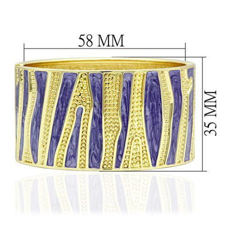 Flash Gold White Metal Bangle with Epoxy  in No Stone