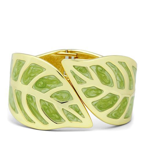 Flash Gold White Metal Bangle with Epoxy  in No Stone