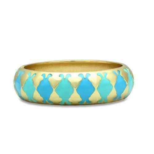 Flash Gold White Metal Bangle with Epoxy  in No Stone