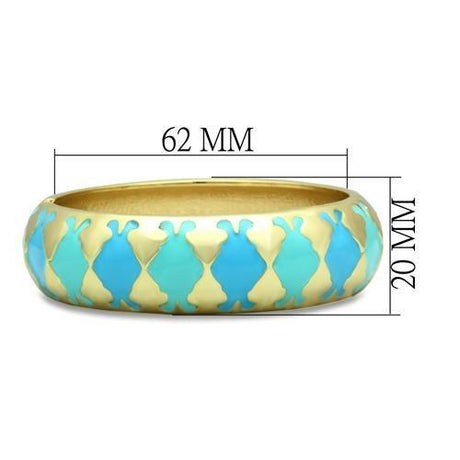 Flash Gold White Metal Bangle with Epoxy  in No Stone