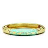 Flash Gold White Metal Bangle with Epoxy  in No Stone