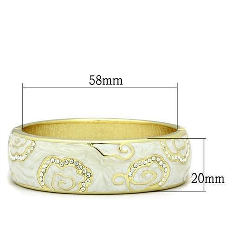Flash Gold White Metal Bangle with Top Grade Crystal  in Clear