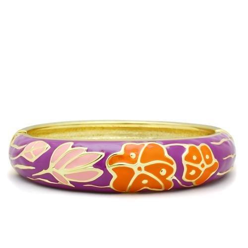 Flash Gold White Metal Bangle with Epoxy  in No Stone