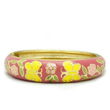 Flash Gold White Metal Bangle with Epoxy  in No Stone