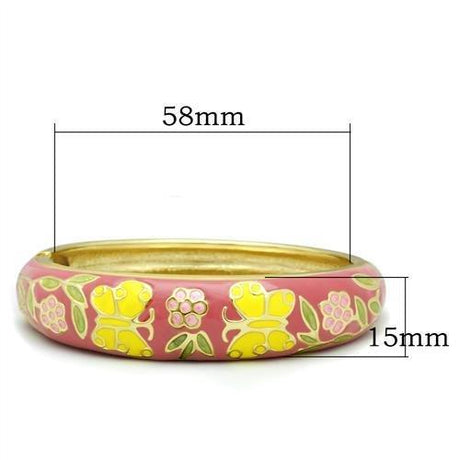 Flash Gold White Metal Bangle with Epoxy  in No Stone