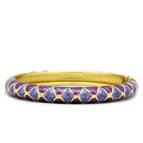 Flash Gold White Metal Bangle with Epoxy  in No Stone