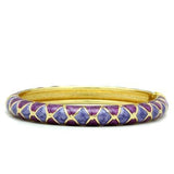 Flash Gold White Metal Bangle with Epoxy  in No Stone