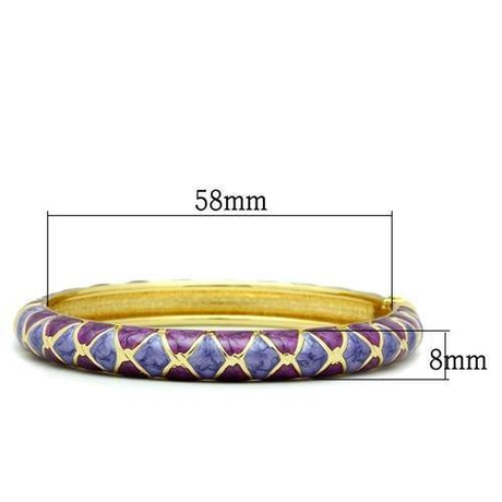 Flash Gold White Metal Bangle with Epoxy  in No Stone