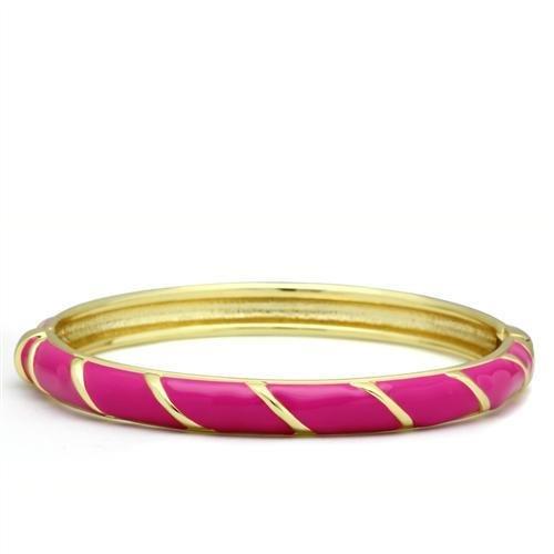 Flash Gold White Metal Bangle with Epoxy  in No Stone