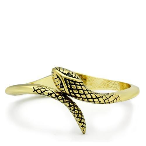 Flash Gold White Metal Bangle with Top Grade Crystal  in Clear