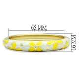 Flash Gold White Metal Bangle with Top Grade Crystal  in Clear