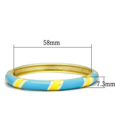 Flash Gold White Metal Bangle with Epoxy  in No Stone