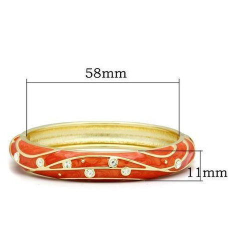 Flash Gold White Metal Bangle with Top Grade Crystal  in Clear