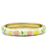 Flash Gold White Metal Bangle with Epoxy  in No Stone