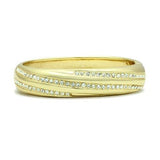 Flash Gold White Metal Bangle with Top Grade Crystal  in Clear