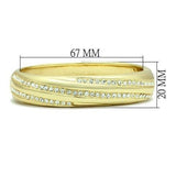 Flash Gold White Metal Bangle with Top Grade Crystal  in Clear