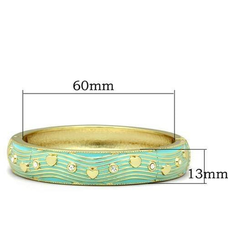 Flash Gold White Metal Bangle with Top Grade Crystal  in Clear