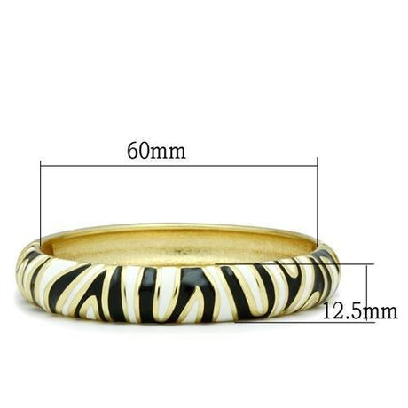 Flash Gold White Metal Bangle with Epoxy  in No Stone