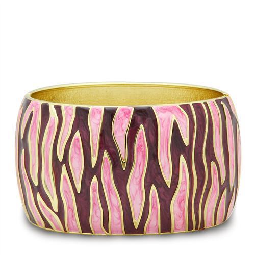 Flash Gold White Metal Bangle with Epoxy  in No Stone