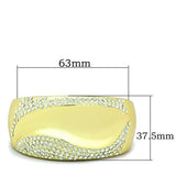 Flash Gold White Metal Bangle with Top Grade Crystal  in Clear