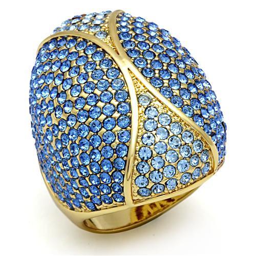 Flash Gold Brass Ring with Top Grade Crystal  in Multi Color