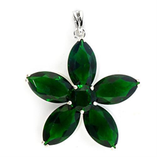Silver Brass Pendant with Synthetic Spinel in Peridot