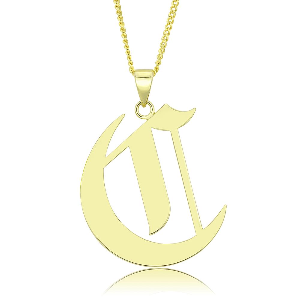 Gold Brass Chain Pendant with No Stone