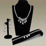 Rhodium Brass Jewelry Sets with AAA Grade CZ  in Clear