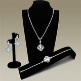 Rhodium Brass Jewelry Sets with AAA Grade CZ  in Clear