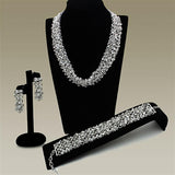 Rhodium Brass Jewelry Sets with AAA Grade CZ  in Clear