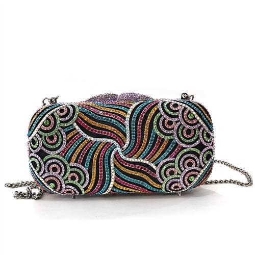 Imitation Rhodium White Metal Clutch with Top Grade Crystal  in Multi Color