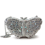 Imitation Rhodium White Metal Clutch with Top Grade Crystal  in White