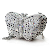 Imitation Rhodium White Metal Clutch with Top Grade Crystal  in White