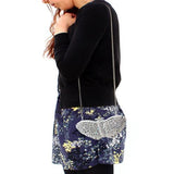 Imitation Rhodium White Metal Clutch with Top Grade Crystal  in White