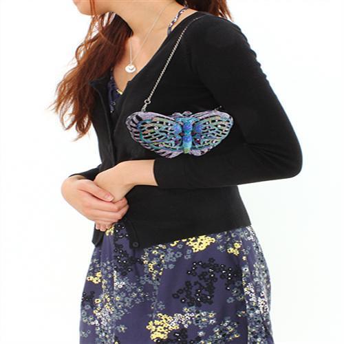 Ruthenium White Metal Clutch with Top Grade Crystal  in Multi Color
