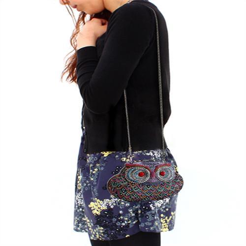 Ruthenium White Metal Clutch with Top Grade Crystal  in Multi Color