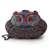 Ruthenium White Metal Clutch with Top Grade Crystal  in Multi Color