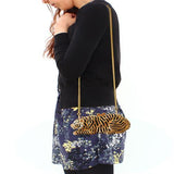 Gold White Metal Clutch with Top Grade Crystal  in Multi Color
