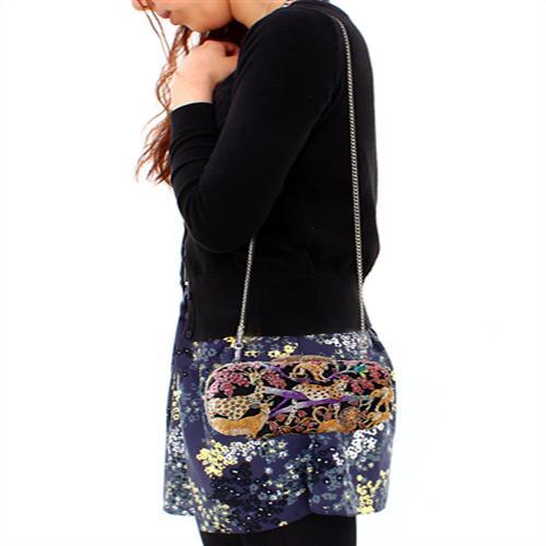 Gold White Metal Clutch with Top Grade Crystal  in Multi Color